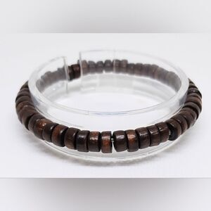 Men's bracelet beaded‎ beads brown new e38